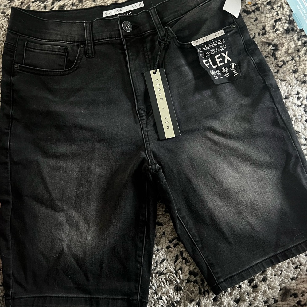 Edgar Ash Black Denim Shorts